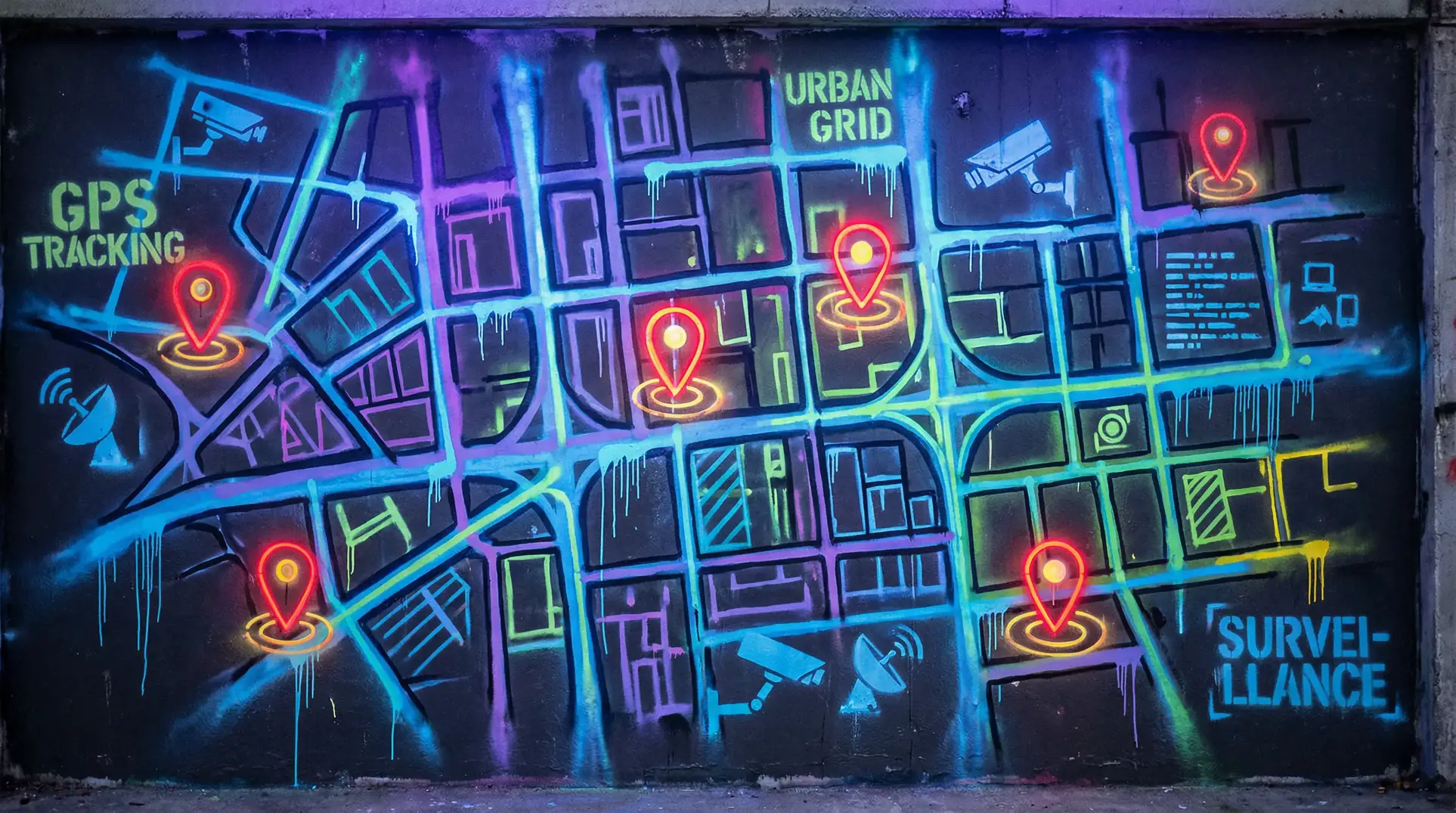 草榴社区回家的路 狗仔追踪地图 - 城市涂鸦风格